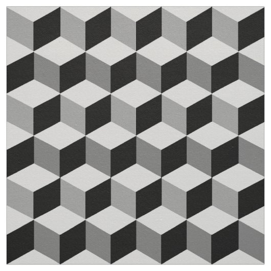 Modern Diamond Grid, Silber, Dunkelgrau und Schwar Stoff (Muster)