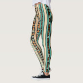 Modern Diamond Stripe Blue Creme Leggings (Links)