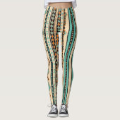 Modern Diamond Stripe Blue Creme Leggings (Vorderseite)