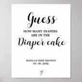 Modern Diaper cake Ratings Baby Shower Game-Zeiche Poster (Vorne)
