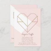 Modern Diaper Raffle Card – Abstract Heart Baby Begleitkarte (Vorne/Hinten)