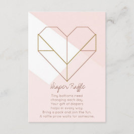 Modern Diaper Raffle Card – Abstract Heart Baby Begleitkarte
