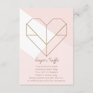 Modern Diaper Raffle Card – Abstract Heart Baby Begleitkarte
