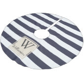 Modern dick-weiße Streifen Polyester Weihnachtsbaumdecke (Schrägansicht)