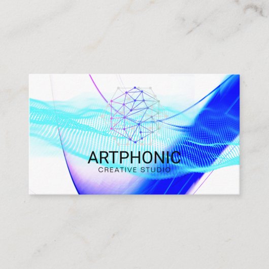 Modern Digital Sound Wave | Artistic Creative Visitenkarte (Vorderseite)