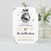 Modern Disco Ball New Year’s Eve Party  Einladung (Stehend Vorderseite)