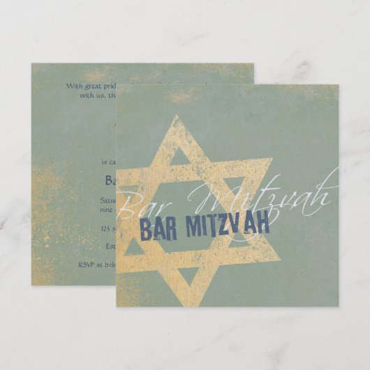 Modern Distressed - Kneipe Mitzvah Invitation Einladung (Vorne/Hinten)