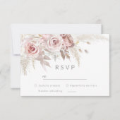 Modern Divine Rose Gold Blush Wedding RSVP Karte (Vorderseite)
