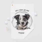 Modern Dog Beste-Mutter-Foto Golfhandtuch (Insitu)