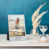 Modern Dog Gray Personalized Pet Collage Photo Fotoplatte (Seite)