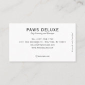 Modern Dog Grooming Silhouette Logo | Orange Visitenkarte (Rückseite)