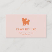Modern Dog Grooming Silhouette Logo | Orange Visitenkarte (Vorderseite)
