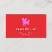 Modern Dog Grooming Silhouette Logo | Red Visitenkarte (Vorderseite)