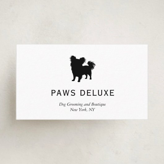 Modern Dog Grooming Silhouette Logo Visitenkarte