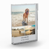 Modern Dog Keepsake Gray Personalized Pet Collage Fotoblock (Links)