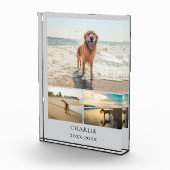 Modern Dog Keepsake Gray Personalized Pet Collage Fotoblock (Rechts)
