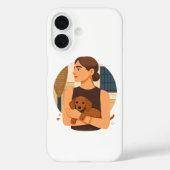 Modern Dog Mom Aesthetic With Cute Puppy Case-Mate iPhone Hülle (Rückseite)