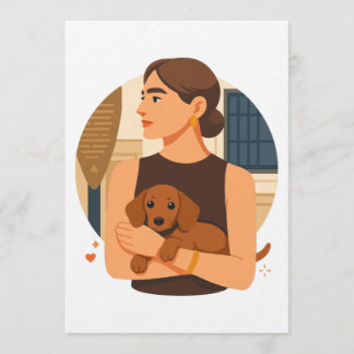 Modern Dog Mom Aesthetic With Cute Puppy Einladung