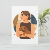 Modern Dog Mom Aesthetic With Cute Puppy Einladung (Stehend Vorderseite)