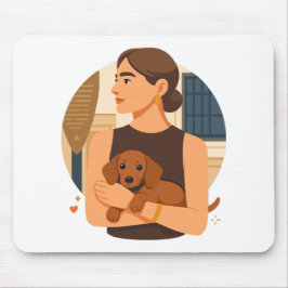 Modern Dog Mom Aesthetic With Cute Puppy Mousepad