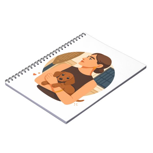 Modern Dog Mom Aesthetic With Cute Puppy Notizblock (Linke Seite)