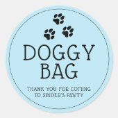 Modern Dog Paw Danke Pawty Runder Aufkleber (Vorderseite)