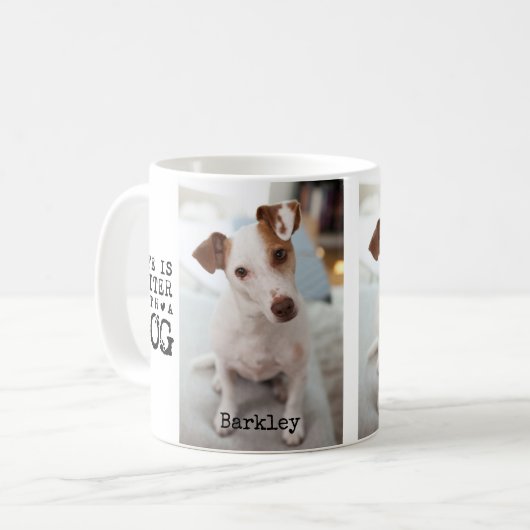 Modern Dog Pet Quote Photo Template Mug Kaffeetasse (Vorderseite Links)