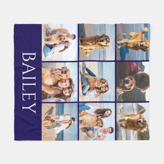  Modern Dog Photo Collage Personalized   Fleecedecke (Vorderseite (Horizontal))