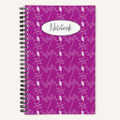 Modern Dog Profile Pattern Pink Custom Small Notizblock (Vorderseite)