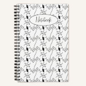 Modern Dog Profile Pattern White Custom Small Notizblock (Vorderseite)