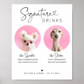 Modern Dog Signature Drinks | Wedding Sign Bar Poster (Vorne)