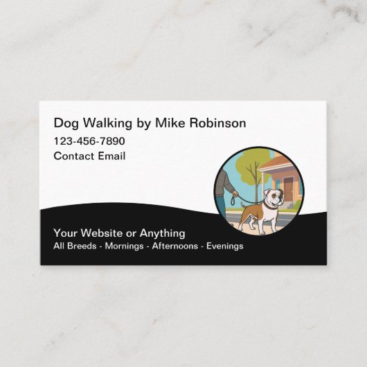 Modern Dog Walking Services Business Cards Visitenkarte (Vorderseite)