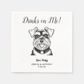 Modern Dog Wedding Cocktail Napkins Serviette (Vorderseite)
