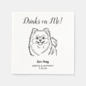 Modern Dog Wedding Cocktail Napkins Serviette (Vorderseite)