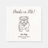 Modern Dog Wedding Cocktail Napkins  Serviette (Vorderseite)