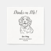 Modern Dog Wedding Cocktail Napkins Serviette (Vorderseite)