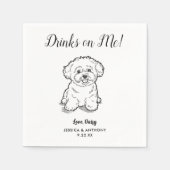 Modern Dog Wedding Cocktail Napkins  Serviette (Vorderseite)