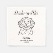 Modern Dog Wedding Cocktail Napkins Serviette (Vorderseite)