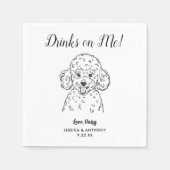 Modern Dog Wedding Cocktail Napkins Serviette (Vorderseite)