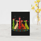 Modern Dogs 60s 70s 80s Style Funny Dogs Christmas Karte (Gelbe Blume)