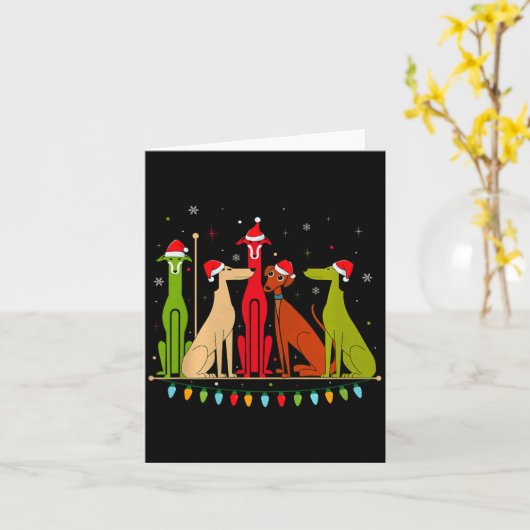 Modern Dogs 60s 70s 80s Style Funny Dogs Christmas Karte (Gelbe Blume)