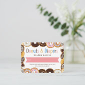Modern Donuts & Diapers Baby Shower Sprinkl Raffle Begleitkarte (Stehend Vorderseite)