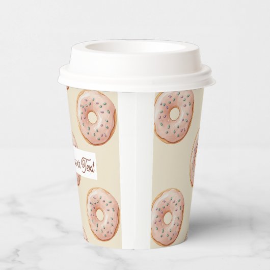 Modern Donuts Pattern With Name or Text Pappbecher (Rechts)