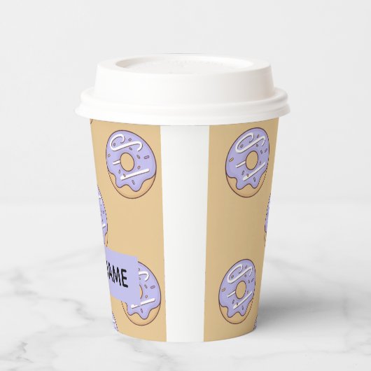 Modern Donuts Pattern With Name Pappbecher (Links)
