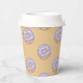 Modern Donuts Pattern With Name Pappbecher (Rückseite)