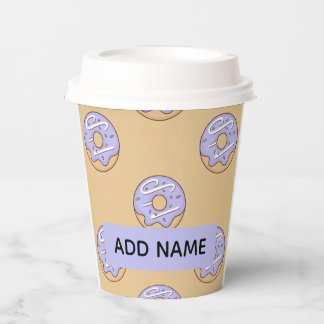 Modern Donuts Pattern With Name Pappbecher