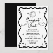 Modern doodle Congrats grad! Graduation Invitation Einladung (Vorne/Hinten)