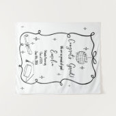 Modern doodle Graduation Welcome Sign Wandteppich (Vorderseite (Horizontal))