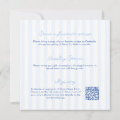 Modern Doodles And Stripes Lemon Bridal Shower Einladung (Rückseite)