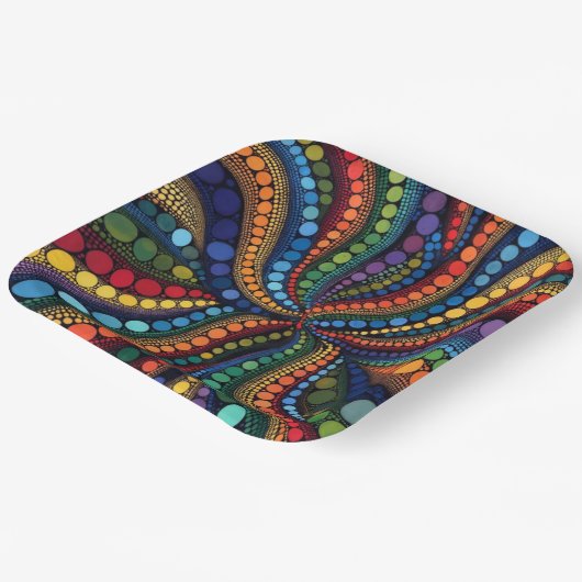 Modern Dot Art Collection Pappteller (Gewinkelt)